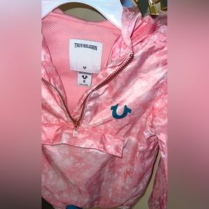 Size 5 little girl True Religion pull over wind breaker jacket